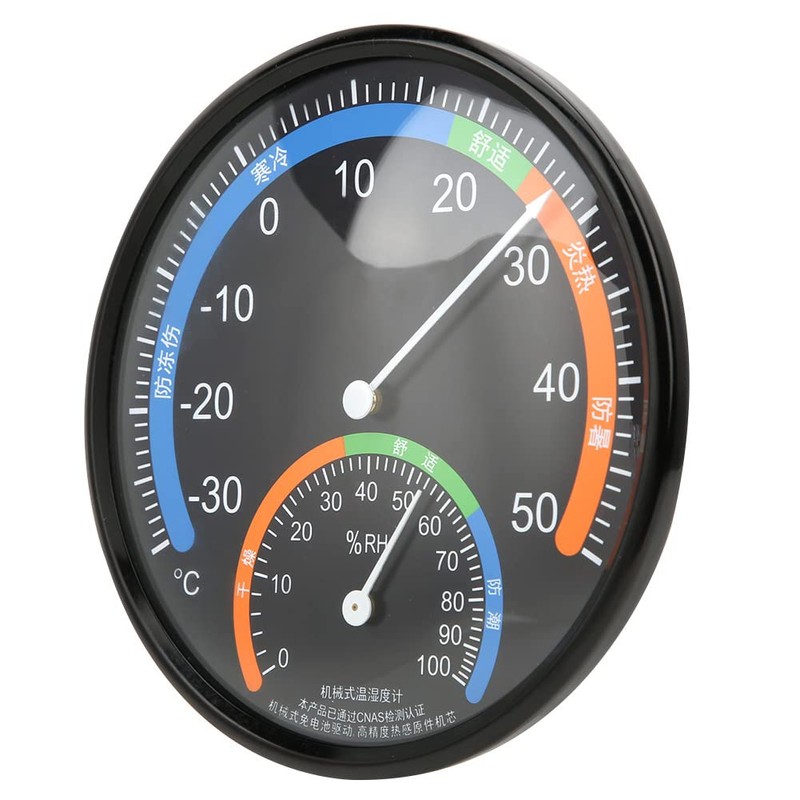 Round Thermometer with Hygrometer, Wall Thermometer Outdoor Thermometer for Patio