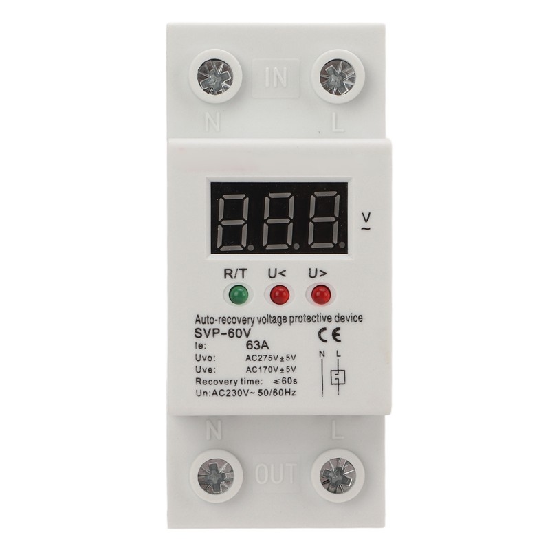 Auto Recovery Voltage Protectve Device Single Phase LED Digital Display