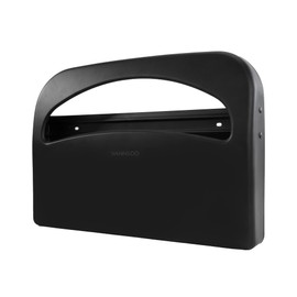 VANNSOO Toilet Seat Cover Dispenser - Stainless Steel Wall Mount Toilet Seat Cover Holder for Commercial Bathroom, 250 Single or Half Fold Seat Covers Capacity (Black)