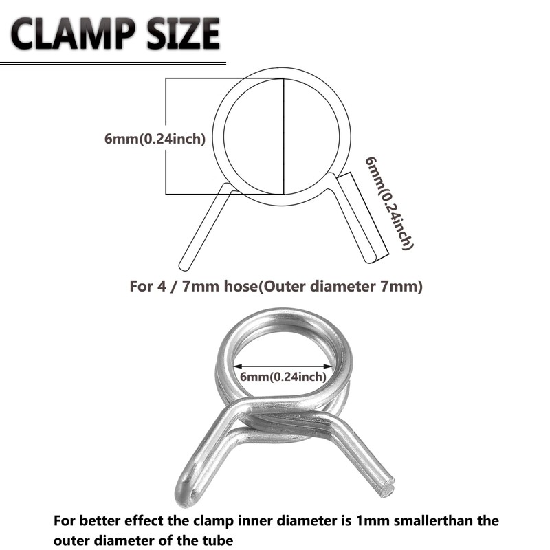 Klfte 1/4" Irrigation Hose Clamp, Leak-Proof, Easy to Install, Solution