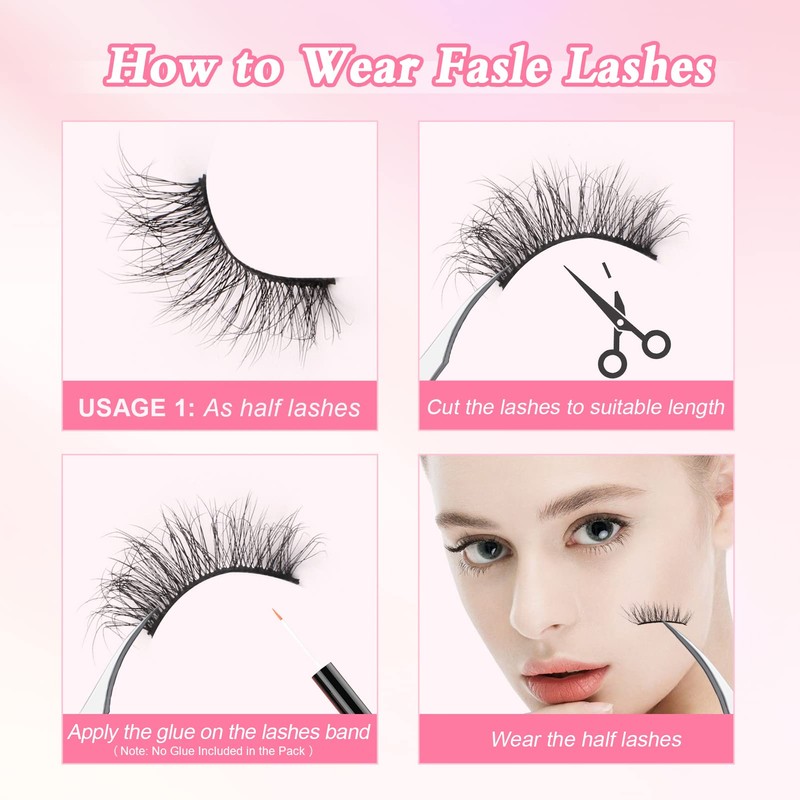 Parriparri Half Lashes Natural Fluffy Wispy Cat Eye Lashes 10