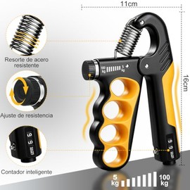 HONGHCL Ejercitador de Mano y Antebrazo - 6pcs Fortalecedor de Agarre de Mano Ajustable 5-100kg, Hand Grip para Rehabilitación, Fisioterapia y Entrena