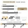 Black Decorative Crystal Curtain Rods,Heavy Duty Adjust 18-45",2 Pack