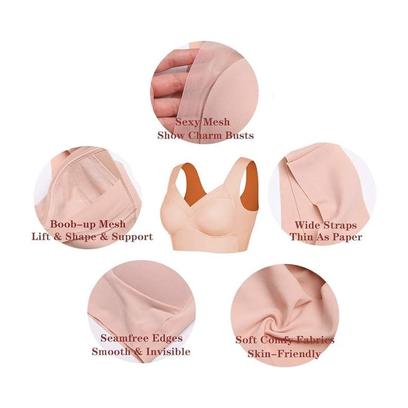 WOWENY Womens Seamless Wirefree Bras Comfortable Wireless Bras No Underwire