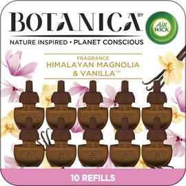 Botanica by Air Wick Plug in Scented Oil Refill, 10ct, Himalayan Magnolia and Vanilla, Air Freshener, Eco Friendly, Essential Oils