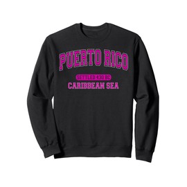 Puerto Rico Caribbean Sea Settled 430 BC Arched Hot Pink Sweatshirt