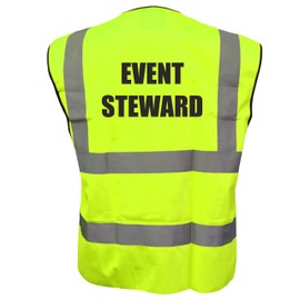 Event Steward Yellow Hi Vis Viz Safety Vest Waistcoat Reflective High Visibility EN471 BS large