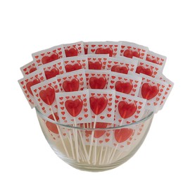 Heart Lollies for Wedding or Engagement I Herzlolly's Raspberry Flavour 350 g Pack of 50