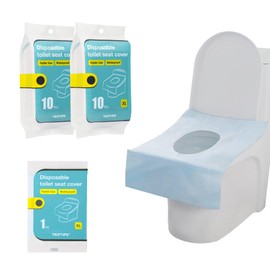 TRIPTIPS Toilet Seat Covers Disposable Travel Pack 20 count｜Faster use-Sticker free｜Waterproof｜XL Disposable Toilet Seat Cover for Adults and Kids, Individually for Public Restroom/Airplane