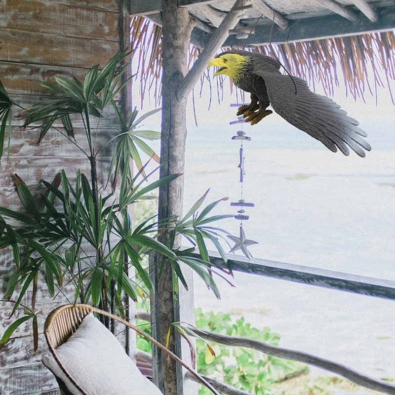 Happyyami Plastic Large Eagle Shaped Bird Deterrent Lifelike Flying Hawk