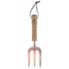 Traditional Garden Steel Copper Plated Hand Fork Wooden Handle