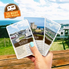Bubblegum Stuff Caravan Parks - 55 Best And Worst Sites - Outscore Your Opponents - Steal Every Caravan Site - Win The Game For Caravan Lovers - 55 Flashcards 12.5 x 8.1cm