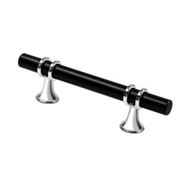 Alzassbg 10 Pack Matt Black and Silver Cabinet Pulls, 3 Inch(76mm) Hole Centers Kitchen Hardware Cabinet Handles for Cabinets and Drawers AL3097CP-MB