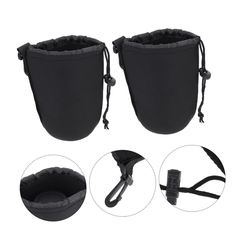 Operitacx 2PCS Neoprene Lens Pouch Protective Case for DSLR Camera