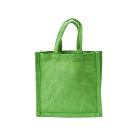 A GOLDEN FIBER Eco-Friendly Window Bag in Green | Handmade Multipurpose Reusable Jute Tote for Men & Women (Natural/, 8"X8"X4")