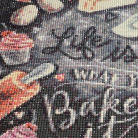 MXJSUA 5D Diamond Painting Kit Full Drill Arts Craft Canvas for Wall Decoration Life is What You Bake 30 x 40 cm