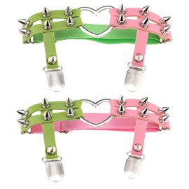 Adjustable Leg Garter With Anti-Slip Clips Elastic Thigh Ring Garter Kawaii Punk Rock Cute for Women