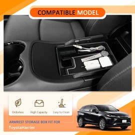 CDEFG Center Console Accessory Organizer Compatible with 2021 2022 2023 Toyota Venza, Armrest Storage Box Insert Tray with Anti-Slip Mats (White)