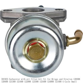 Drblawi Compatible with 591925 Carburetor Fits for Briggs & Stratton 698475 698479 693518 Engine Motor Powered Chipper Shredder Craftsman Tiller with Air Filter Fuel Hose Valve