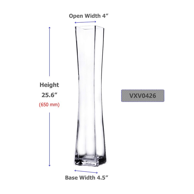 WGV Tall Masterpiece Glass Vase, 4.5" W x 25.6" H,