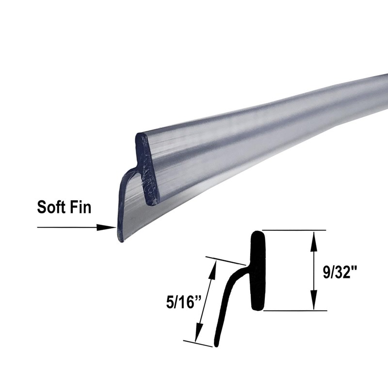 Gordon Glass™ Angled Clear Vinyl T Wipe for Inswing and