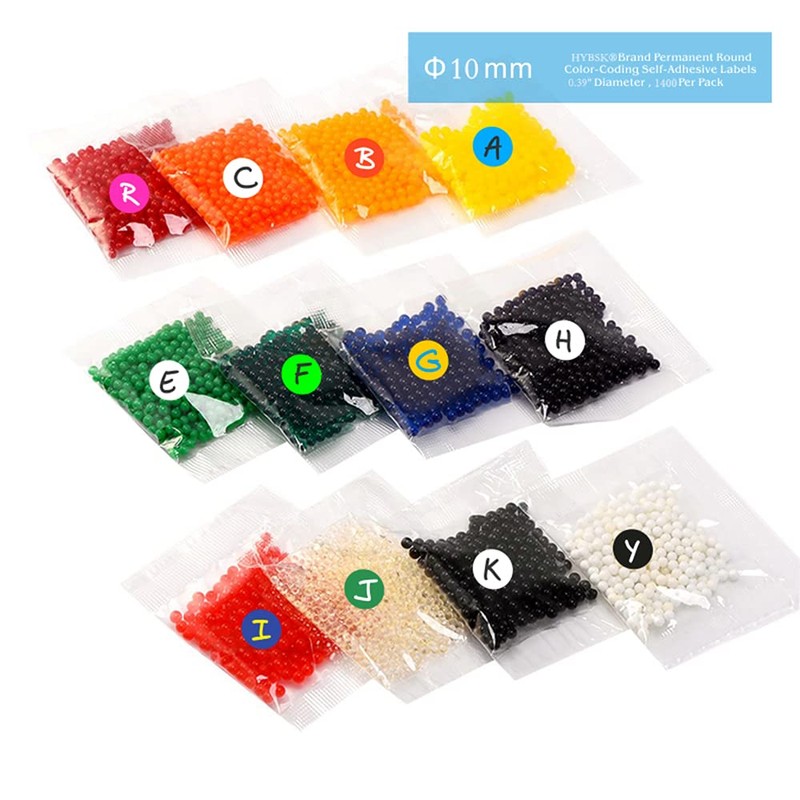 Hylabelest 10mm Round Coloured Dot Stickers Sticky Lables, 20 Sheets,