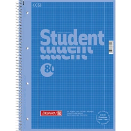 Brunnen 1067928190 Notebook, Student Notepad (Square, A4, line: 28, 90 g/m², 80 Sheets) Blue