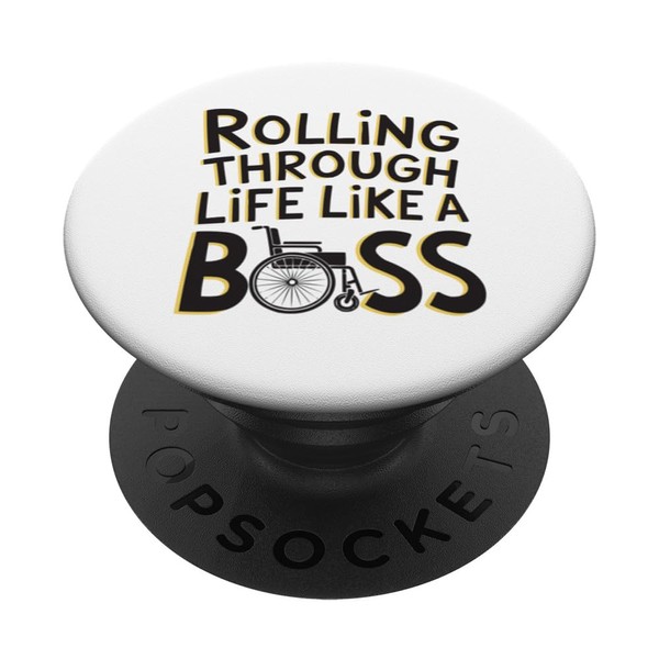 Funny Wheelchair Humor Handicap Disabled People Disability PopSockets Adhesive PopGrip