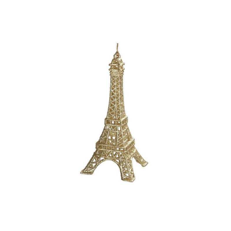 Ornament - Eiffel Tower - Gold Glittered Acrylic Ornament