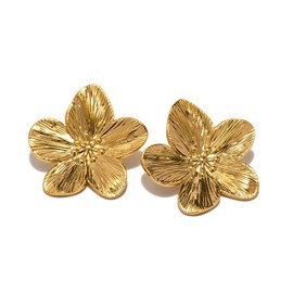 Big Flower Earrings for Women,Gold Flower Big Earrings for Women Studs,Hypoallergenic Gold Statement Earrings,Metal Floral Petal Boho Earrings for Women,Grils,Girlfriends,Daughters,Sisters
