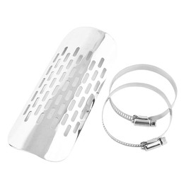 Heat Shield for Motorcycle Exhaust Silencer, Universal Heat Shield Cover for Motorcycle Exhaust Silencer for Most Motorcycles (Silver)