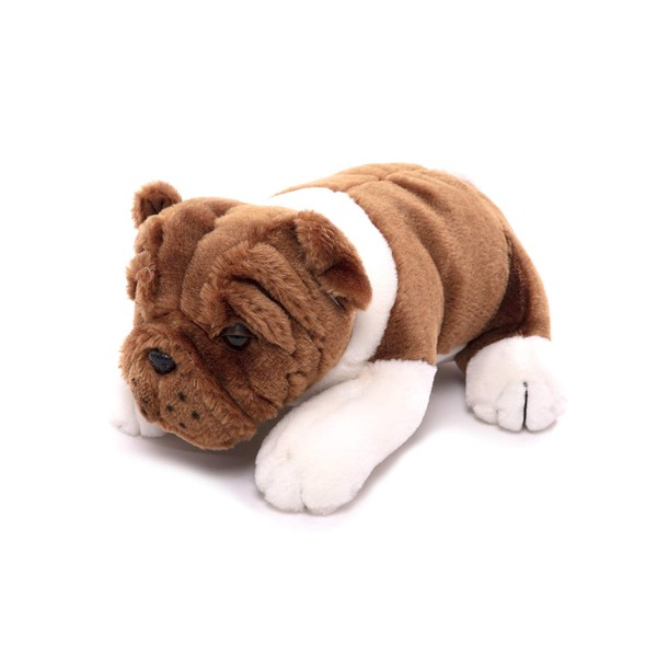 Plushland Realistic Stuffed Animal Toys Puppy Dog, Holiday Plush Figures for Kids, Babies to Play with (Bulldog 10")