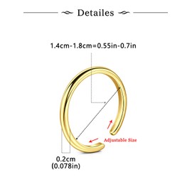 Longita Gold Toe Rings for Women Gold Toe Ring Non Tarnish Waterproof Adjustable Womens Toe Rings Big Toe Jewelry Simple 3pcs