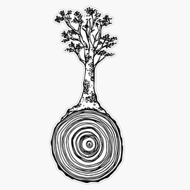 Tree Trunk Swirl Vinyl Bumper Sticker Decal Waterproof 5"