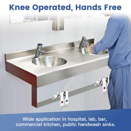 LukLoy Brass Double Pedal Valve, Dual Foot Pedal Knee Control for Sink Hands Free Faucet (Knee Valve)