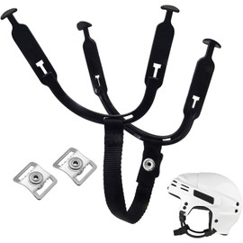 Zarique 1Set Hockey Helmet Chin Strap,Hockey Ear Sling Loops for Ice Hockey Helmet, with 2 Stainless Steel Single Strengthened Snap, Ice Hockey Chin Strap Replacement Parts Ear Sling Loop Repair Kit