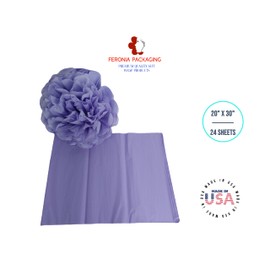 Soft Lavender Tissue Paper Squares, Bulk 24 Sheets, Premium Gift Wrap and Art Supplies for Birthdays, Holidays, or Presents by Feronia packaging, Large 20 Inch x 30 Inch