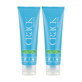 Crack HAIR FIX Styling Treatment - Multi-Tasking, Anti-Frizz, Leave-In Styling Cream with Protection from Humidity, Chlorine, Heat Treatments & Sun (3 Oz - PACK OF TWO)