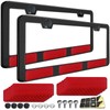 NJNYLLC License Plate Frames Black, 2 Pack Aluminum Universal Aluminum