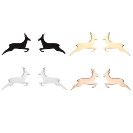 LPYO 4 Pairs Snowflake Earrings Set for Women Men Minimalist Stainless Steel Winter Snow Flower Stud Earrings Tiny Asymmetric Snowflake Reindeer Post Earrings for Lady Christmas Party Jewelry, Small,