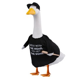 Porch Goose Outfit Costume Mess with The Honk You Get The Bonk Baseball Goose Clothes with Wood Bat Warning Porch Sign for Plastic Cement Goose Statue Garden Lawn Yard Patio Outdoor Decor