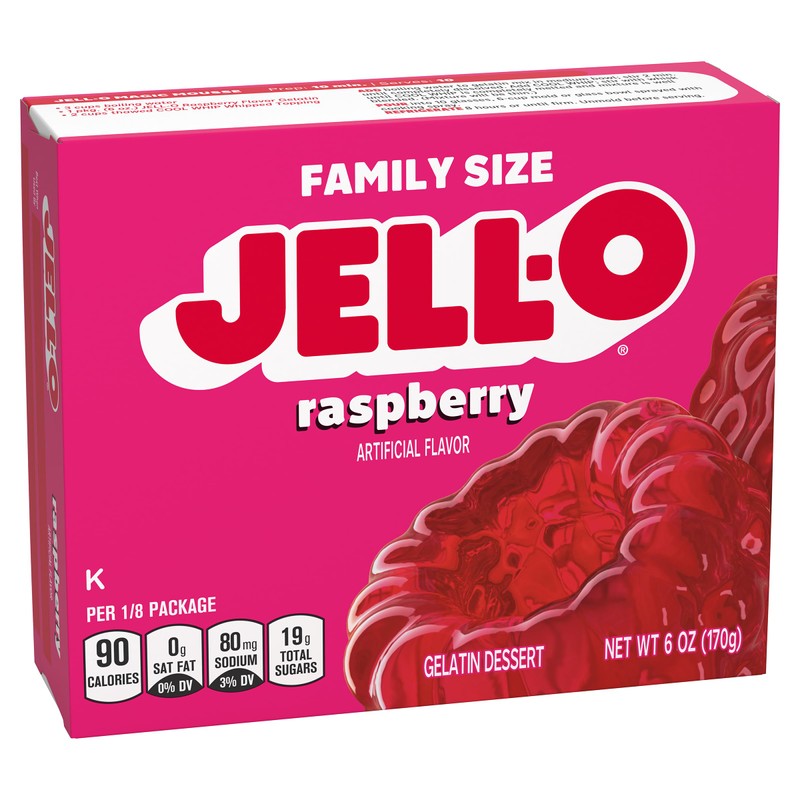 Jell-O Raspberry Gelatin Mix (6 oz Boxes, Pack of 6)