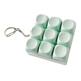 Fenteer Mini 9 Button Key Board Keychain Finger Toy Accessories Lightweight PVC Material Multipurpose for Adult and Kids Clicking Toy , Green