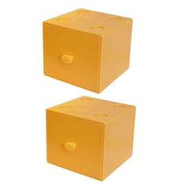 AIMALL Macaron Colour Desktop Storage Box – 3.6"x3.5"x3.1" Stackable Plastic Drawer for Makeup, Stationery, Jewellery, Mini Cube Organiser, 2pcs