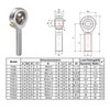 TA-VIGOR 2PCS POS6 M6 Male Rod End Bearing Set, M6x1