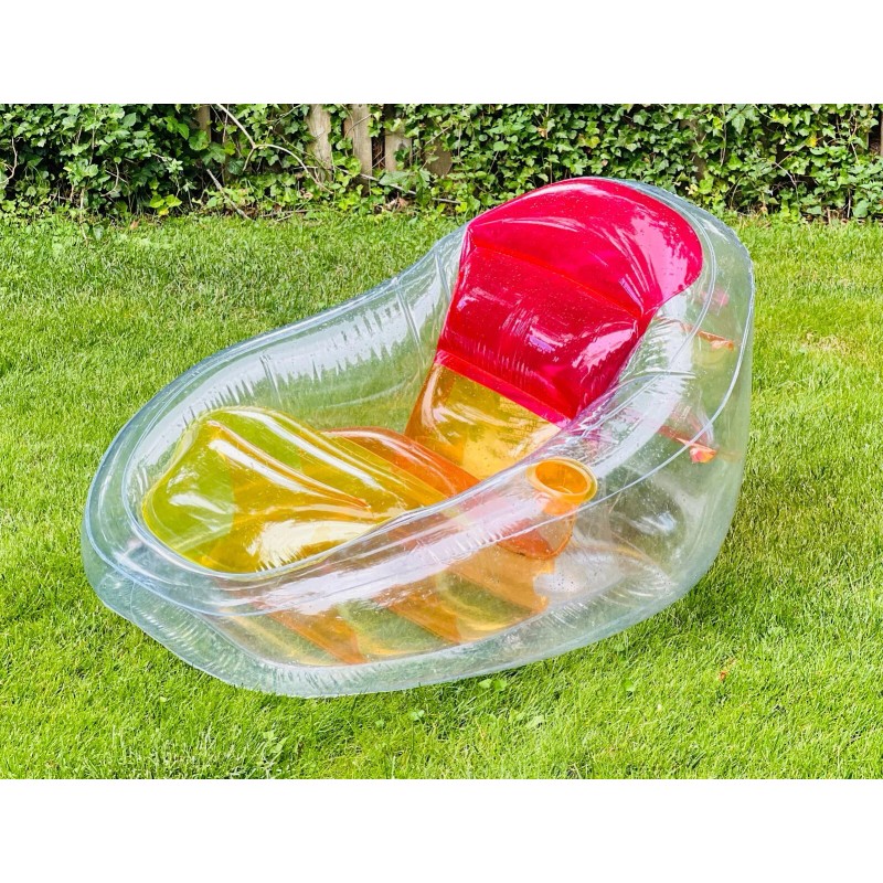 Swimways Dry Float Socializer Pool Float Translucent Inflatable Recliner Chair