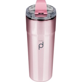 DrinkPod Stainless Steel Reusable Coffee Tumbler, 500ml, Metallic Rose Gold