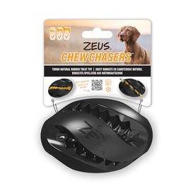 Zeus Chew Chasers Treat Rugby Ball Black 12.5cm