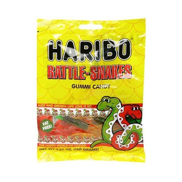 Haribo Gummi Candy, Rattle-Snakes, 5-Ounce Bags (Pack of 24)