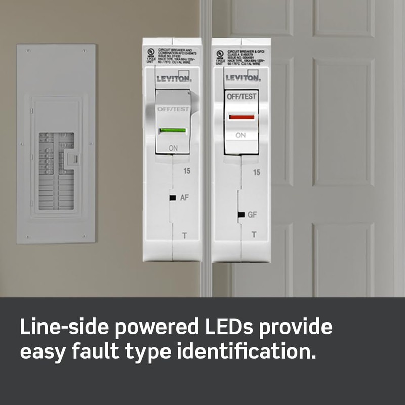 Leviton 50A 2-Pole Plug-On Standard Branch Circuit Breaker, Thermal Magnetic,